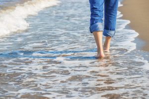 Walking along the beach