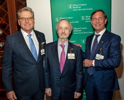 Pictured, left to right: Bo Boulenger, Executive Vice President and Chief Operating Officer at Baptist Health South Florida; and Drs. Arturo Fridman and Guenther Koehne.