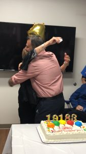 Baptist Health patient Martha embracing the doctor who saved her life